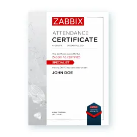 Zabbix Certified Specialist Certificate