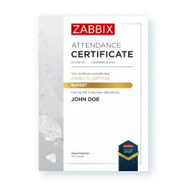 Zabbix Certified Expert certificate